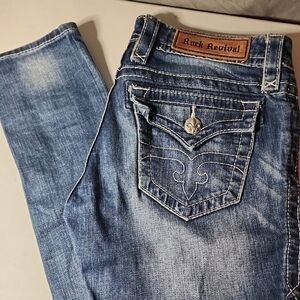 Rock Revival Blue Denim with Silver Accents